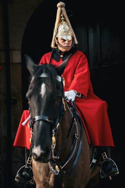 Royal guard in ceremonial uniform on horseback