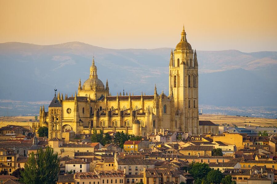Exterior of Segovia Cathedral with Gothic architecture