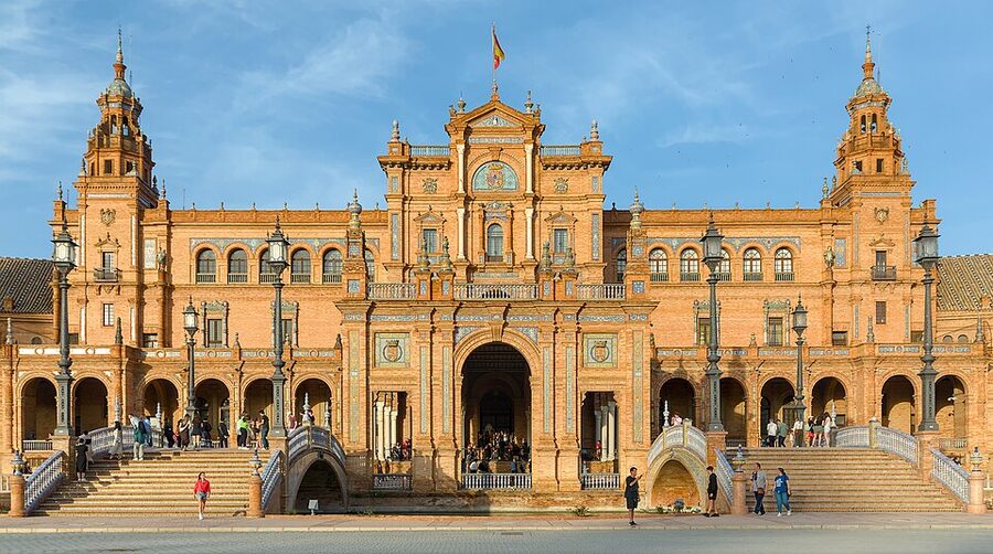 Sevilla Plaza de Espana panoramic view