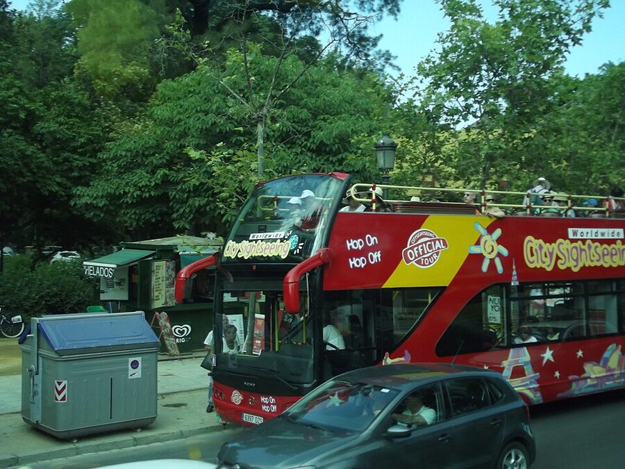 City Sightseeing Seville bus on Avenida Portugal