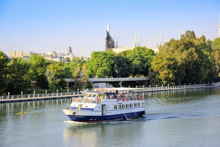 Cruise boat on Guadalquivir river Seville