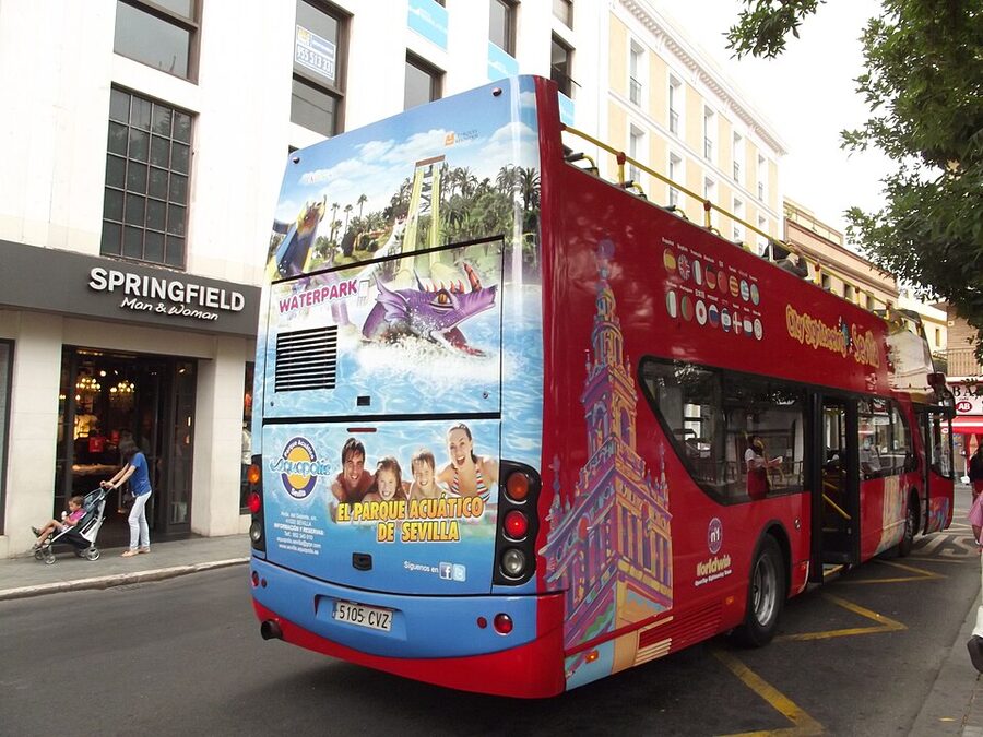 Seville HOHO bus at Plaza del Duque