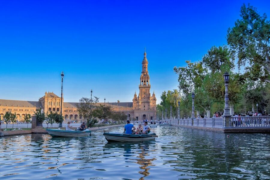 Boating at Plaza de Espana Seville