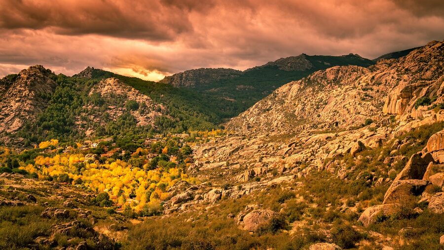 Sierra de Guadarrama autumn landscape near Madrid