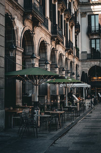 Street cafe terrace in Barcelona Born Quarter