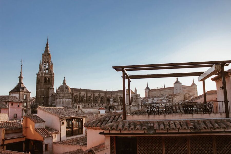 Gothic exterior of Toledo Cathedral with ornate stone facade