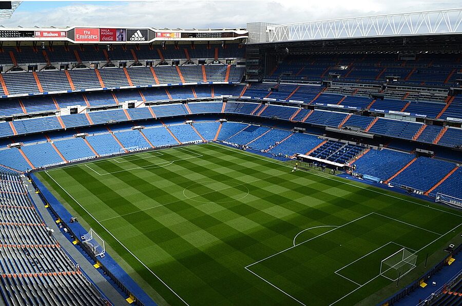Panoramic interior view of Santiago Bernabeu Stadium Madrid