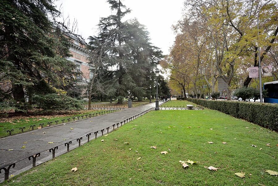Exterior of the Prado Museum seen from Paseo del Prado Madrid