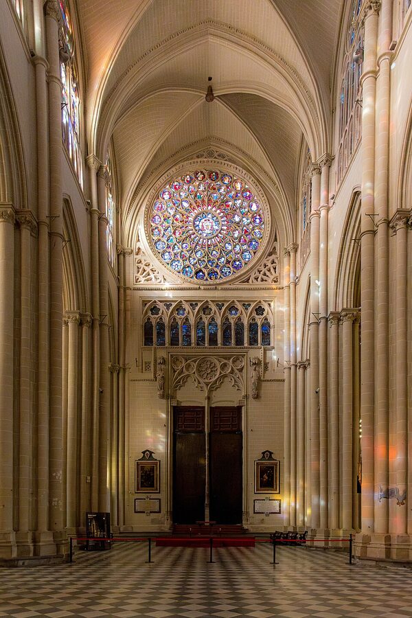 Toledo Cathedral interior illuminated with dramatic lighting